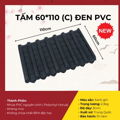 Tấm Ngói Nhật Khổ 60x110cm Tấm Nối (C) Màu Đen