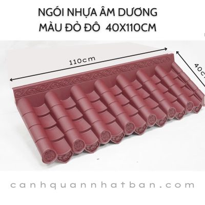 Ngói Nhựa Âm Dương Khổ 40x110cm Màu Đỏ - Ảnh 2